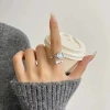 The S925 sterling silver heart-shaped moonstone ring, the same accessory as the Korean InS-style blogger, exudes a sense of sophistication for women, is simple and versatile Item Picture